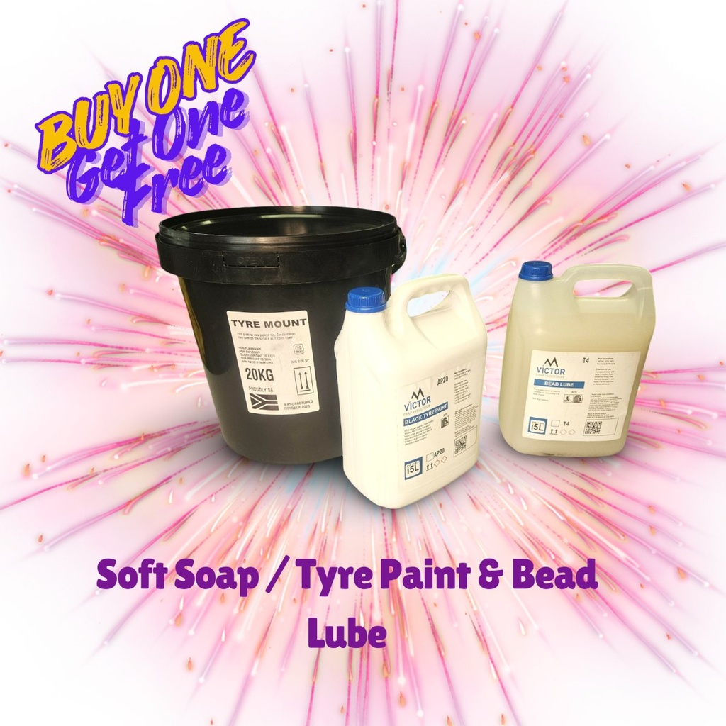20L SOFT SOAP & 5L TYRE PAINT PLUS FREE 5L BEAD LUBE