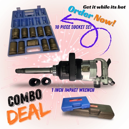 [COMBO2] 1 INCH IMPACT WRENCH AND DEEP SOCKET SET